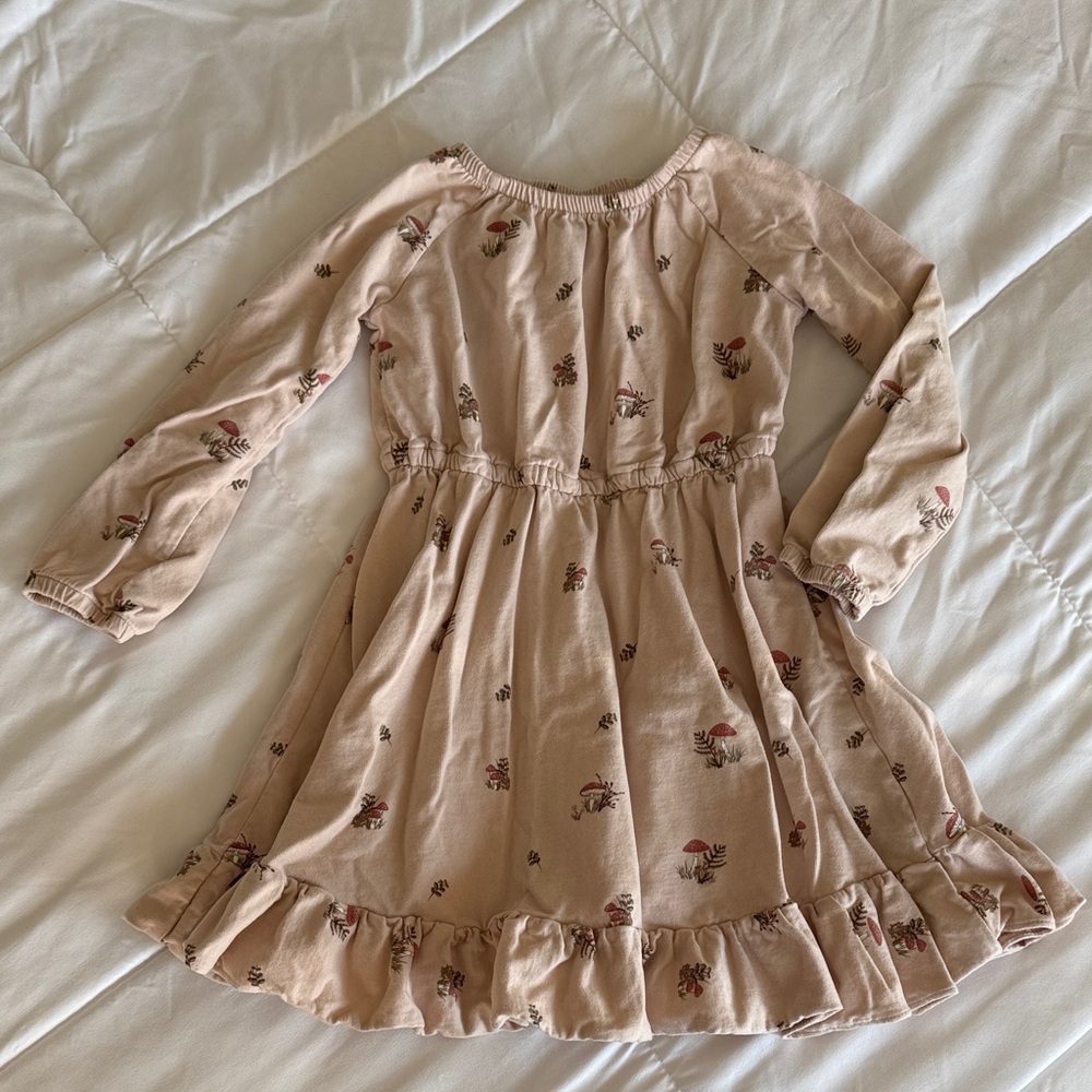 City Mouse Blush mushroom and fern girls Dress